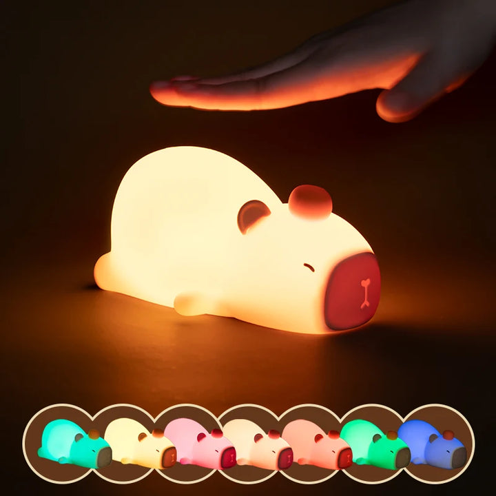 Cute Silicone Capybara LED Night Light